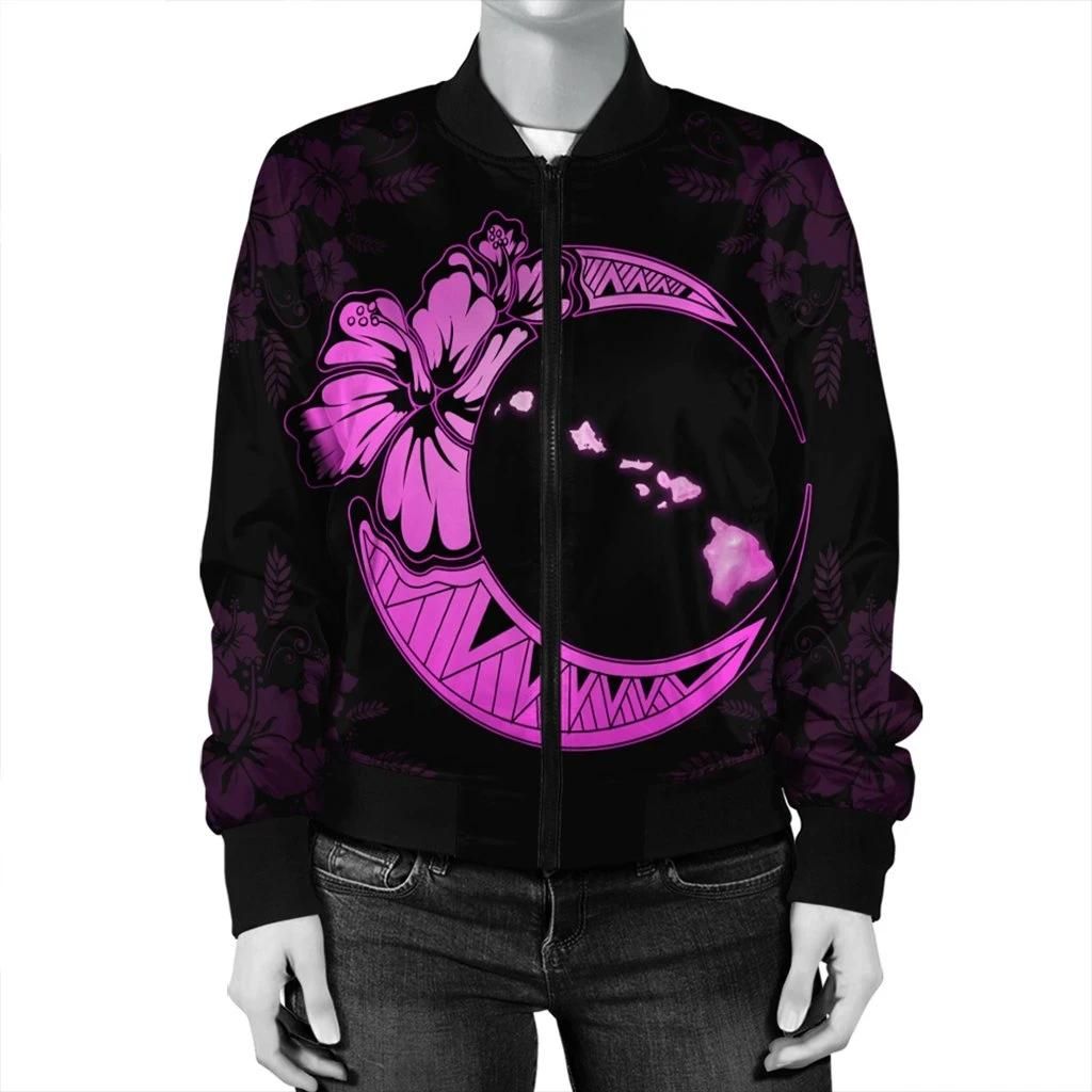Hawaiian-Map-Hibiscus-Turtle-Polynesian-Moon-Bomber-Jacket-Pink-AH-JR-4