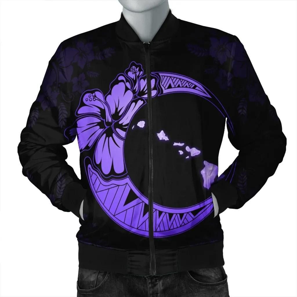 Hawaiian Map Hibiscus Turtle Polynesian Moon Bomber Jacket Purple - AH - JR Bomber Jacket Hawaiian Map Hibiscus Turtle Polynesian Moon Bomber Jacket Purple - AH - JR Bomber Jacket