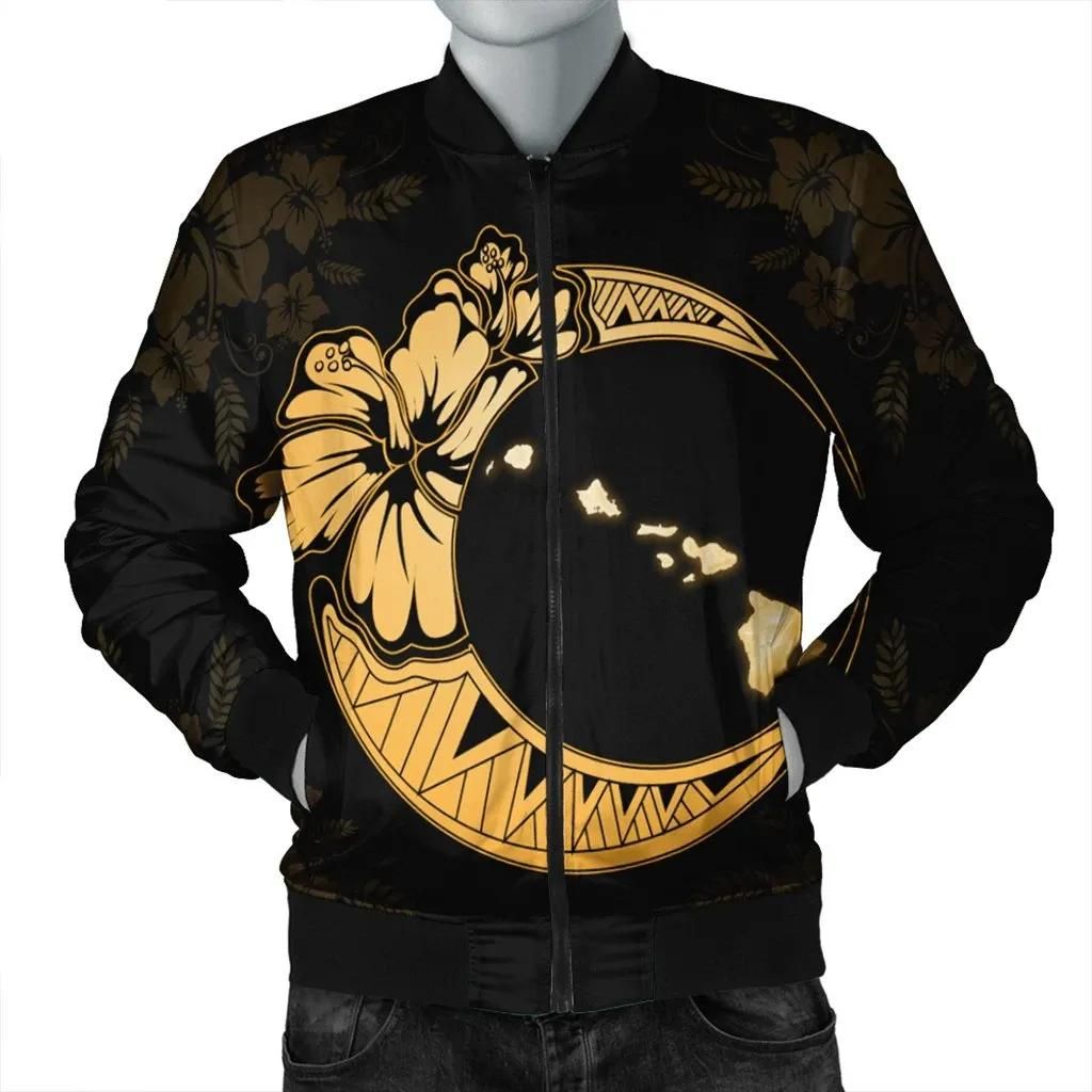 Hawaiian Map Hibiscus Turtle Polynesian Moon Bomber Jacket Yellow - AH - JR Bomber Jacket Hawaiian Map Hibiscus Turtle Polynesian Moon Bomber Jacket Yellow - AH - JR Bomber Jacket