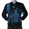 Hawaiian Map Kakau Turtle Polynesian Bomber Jacket - Blue - AH - J4R Bomber Jacket