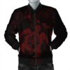 Hawaiian Map Kanaka Hibiscus Turtle Red Polynesian Bomber Jacket - AH - J4R Bomber Jacket