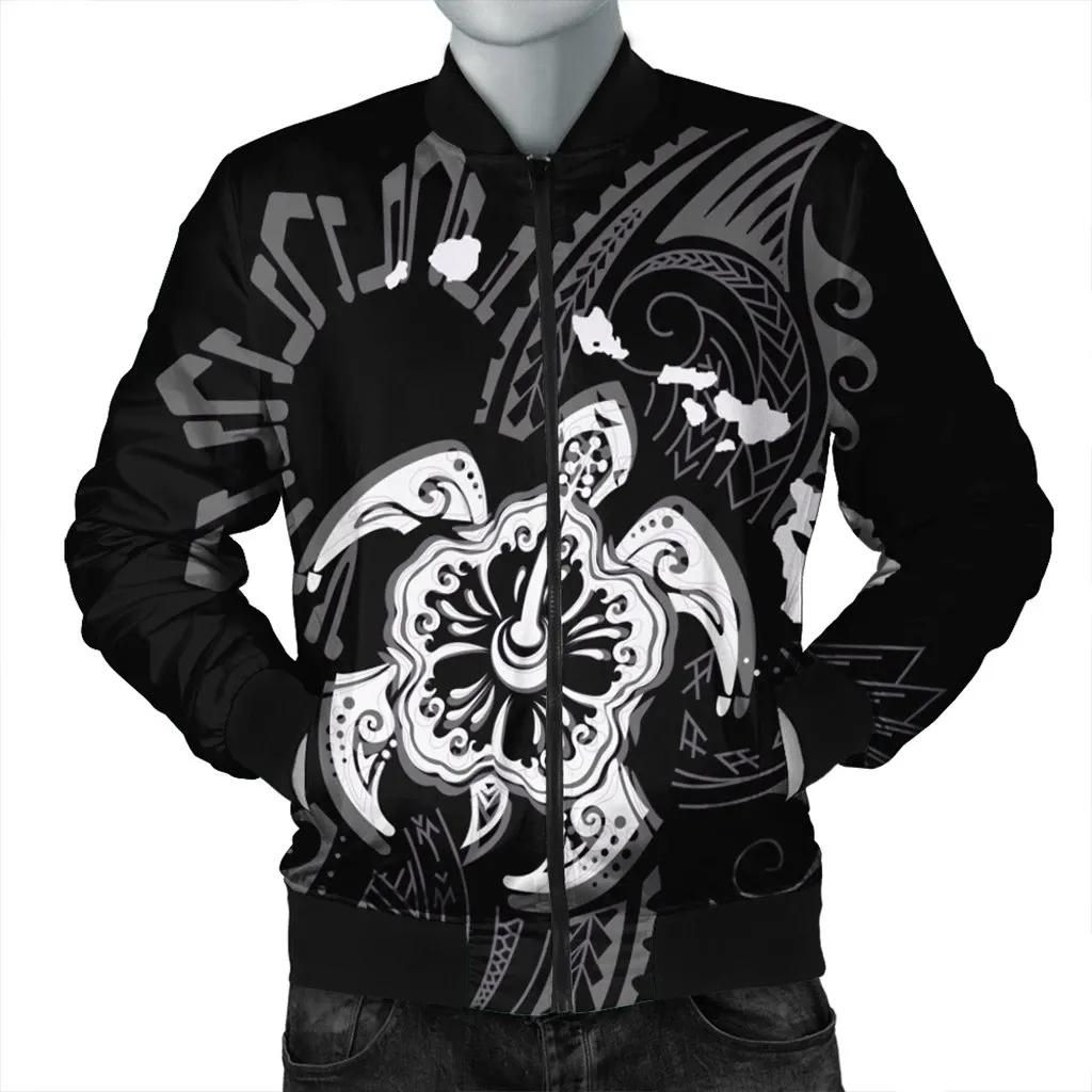 Hawaiian Map Kanaka Hibiscus Turtle White Polynesian Bomber Jacket - AH - J4R Bomber Jacket Hawaiian Map Kanaka Hibiscus Turtle White Polynesian Bomber Jacket - AH - J4R Bomber Jacket