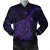Hawaiian Map Kanaka Manta Ray Polynesian Bomber Jacket Purple - AH - J4R