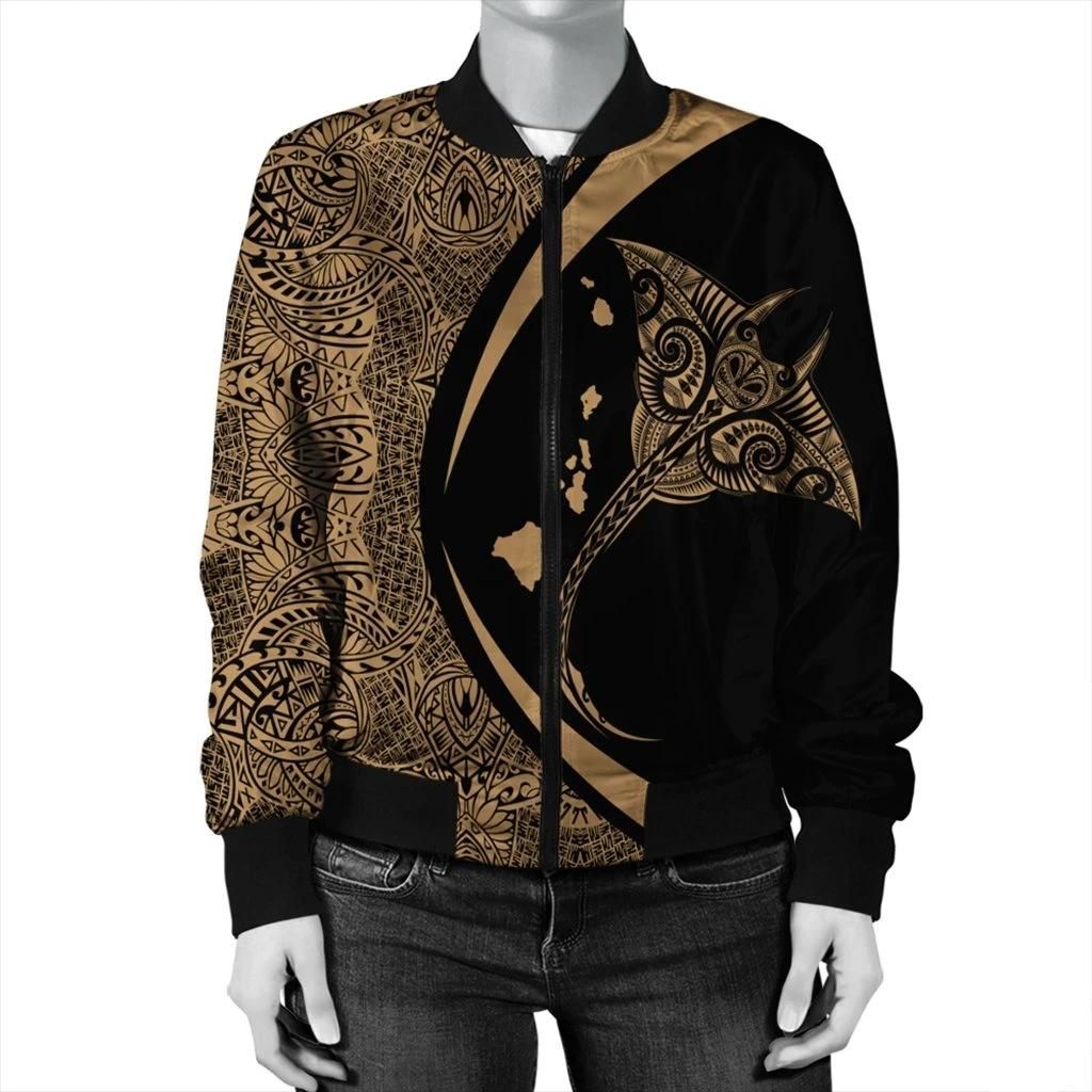 Hawaiian-Map-Manta-Ray-Polynesian-Bomber-Jacket-Gold-AH-J4R-Bomber-Jacket-2