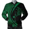 Hawaiian Map Manta Ray Polynesian Bomber Jacket - Green - Circle Style - AH - J4R Bomber Jacket