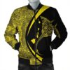 Hawaiian Map Manta Ray Polynesian Bomber Jacket - Yellow - Circle Style - AH - J4R Bomber Jacket