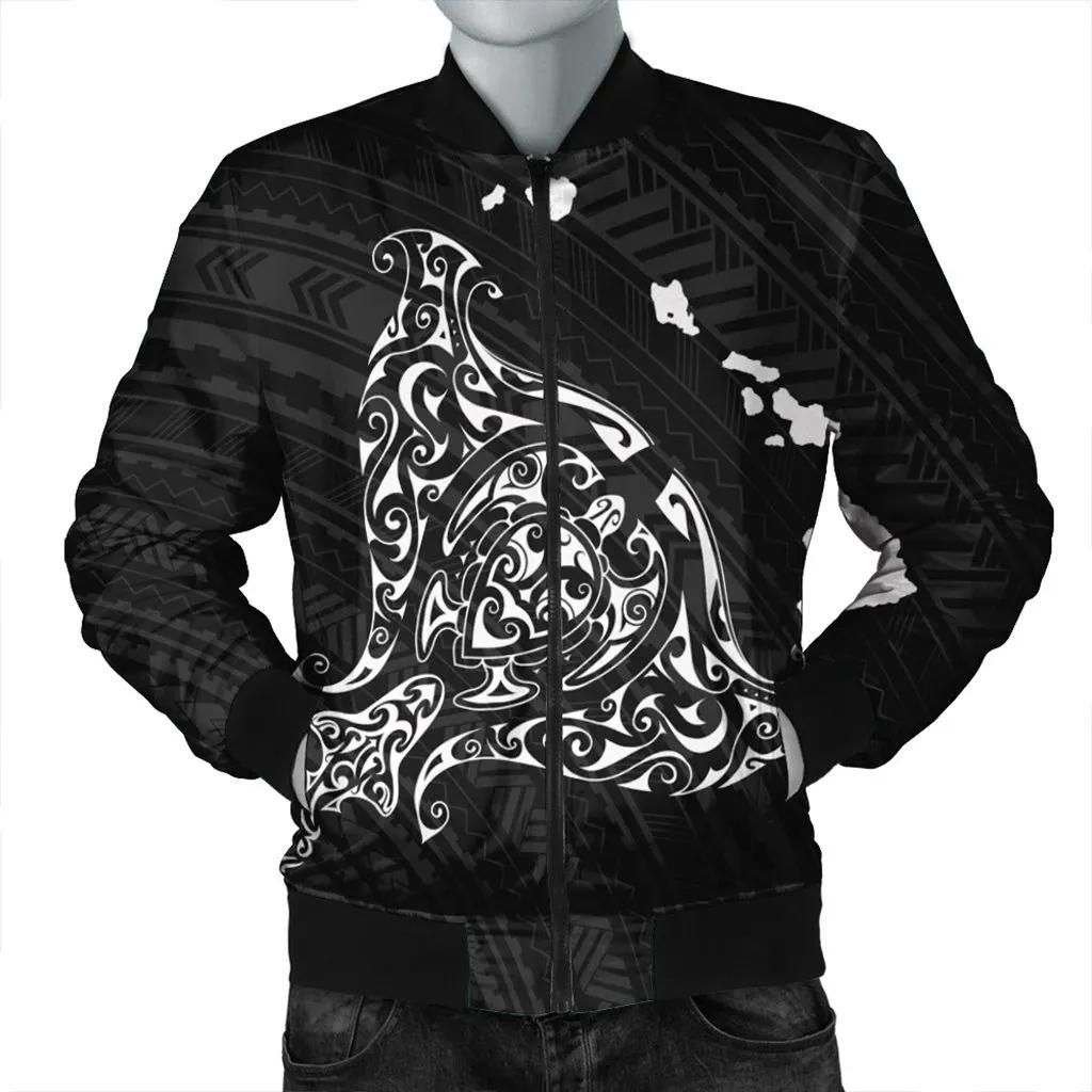 Hawaiian Map Manta Ray White Polynesian Bomber Jacket - AH - J4R Bomber Jacket Hawaiian Map Manta Ray White Polynesian Bomber Jacket - AH - J4R Bomber Jacket