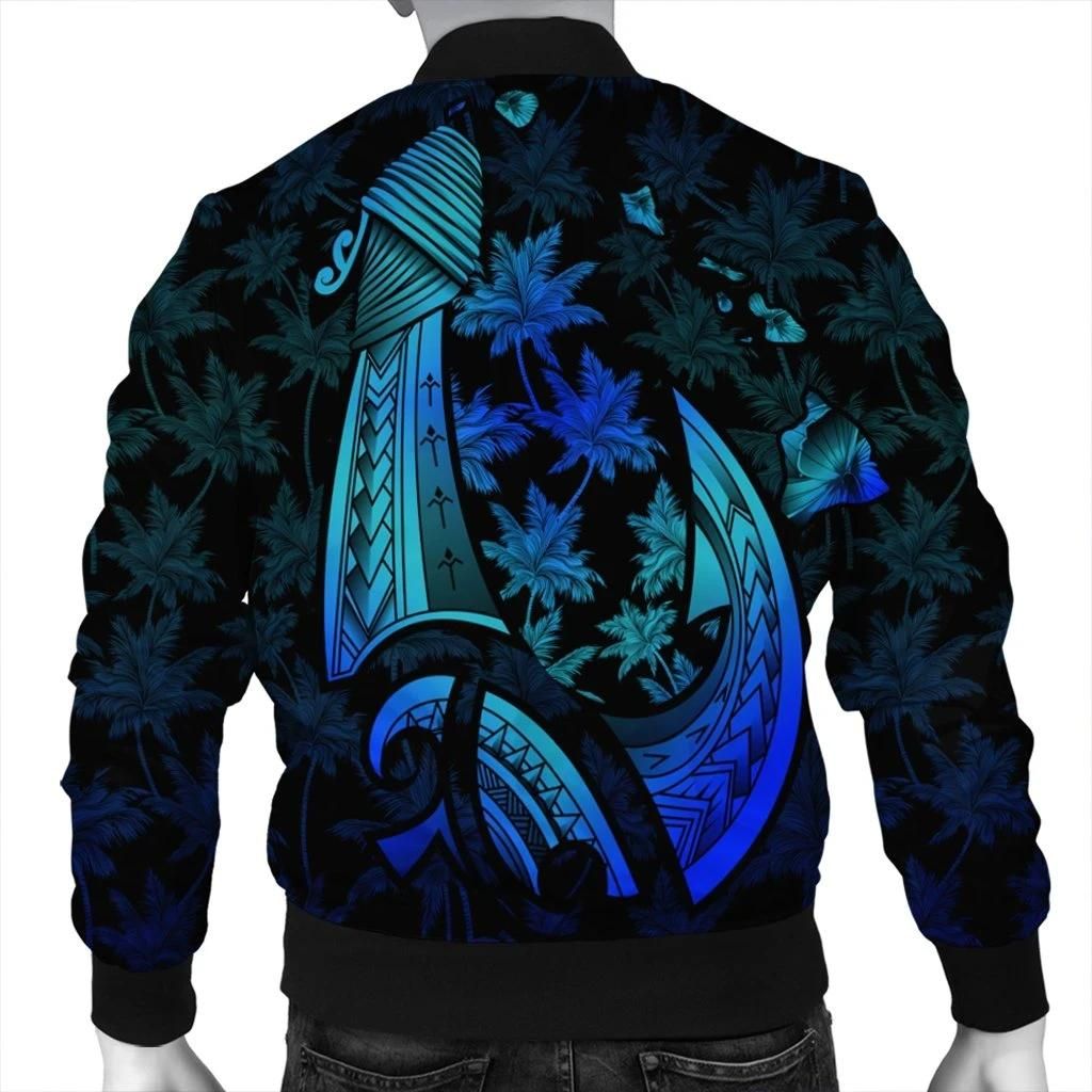 Hawaiian-Map-Palm-Trees-Fish-Hook-Polynesian-Quilt-Bomber-Jacket-Colorful-Blue-AH-J5R-Bomber-Jacket-1