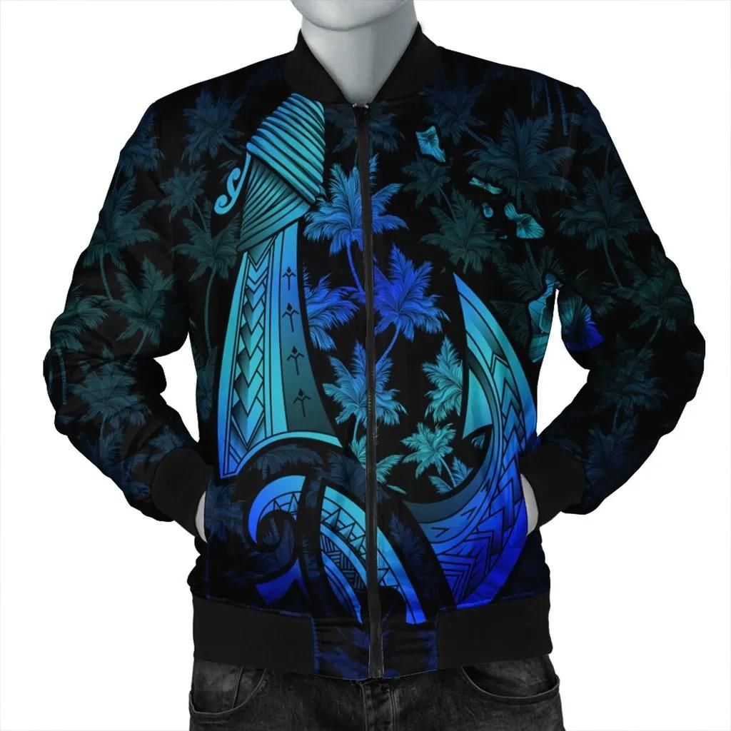 Hawaiian Map Palm Trees Fish Hook Polynesian Quilt Bomber Jacket Colorful Blue - AH - J5R Bomber Jacket Hawaiian Map Palm Trees Fish Hook Polynesian Quilt Bomber Jacket Colorful Blue - AH - J5R Bomber Jacket