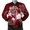 Hawaiian Map Plumeria Turtle Swim Polynesian Bomber Jacket - AH - J6R Bomber Jacket