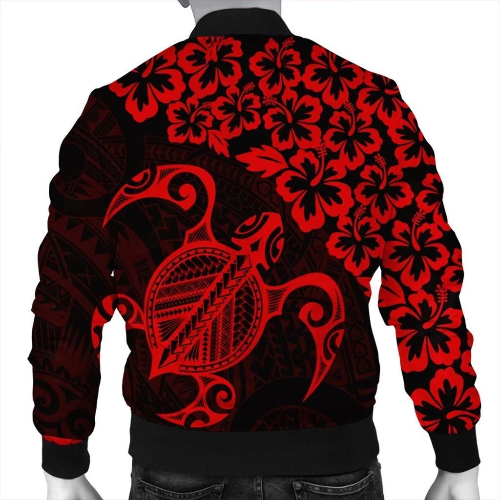 Hawaiian-Map-Turtle-Hibiscus-Kanaka-Polynesian-Bomber-Jacket-Red-AH-J4R-Bomber-Jacket-1
