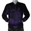 Hawaiian Map Turtle Hibiscus Polynesian Bomber Jacket - Purple - AH - J4R Bomber Jacket