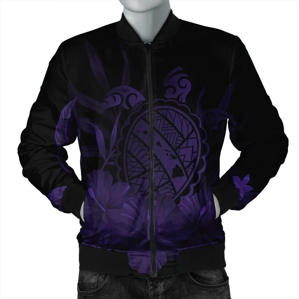 Hawaiian Map Turtle Hibiscus Polynesian Bomber Jacket - Purple - AH - J4R Bomber Jacket Hawaiian Map Turtle Hibiscus Polynesian Bomber Jacket - Purple - AH - J4R Bomber Jacket