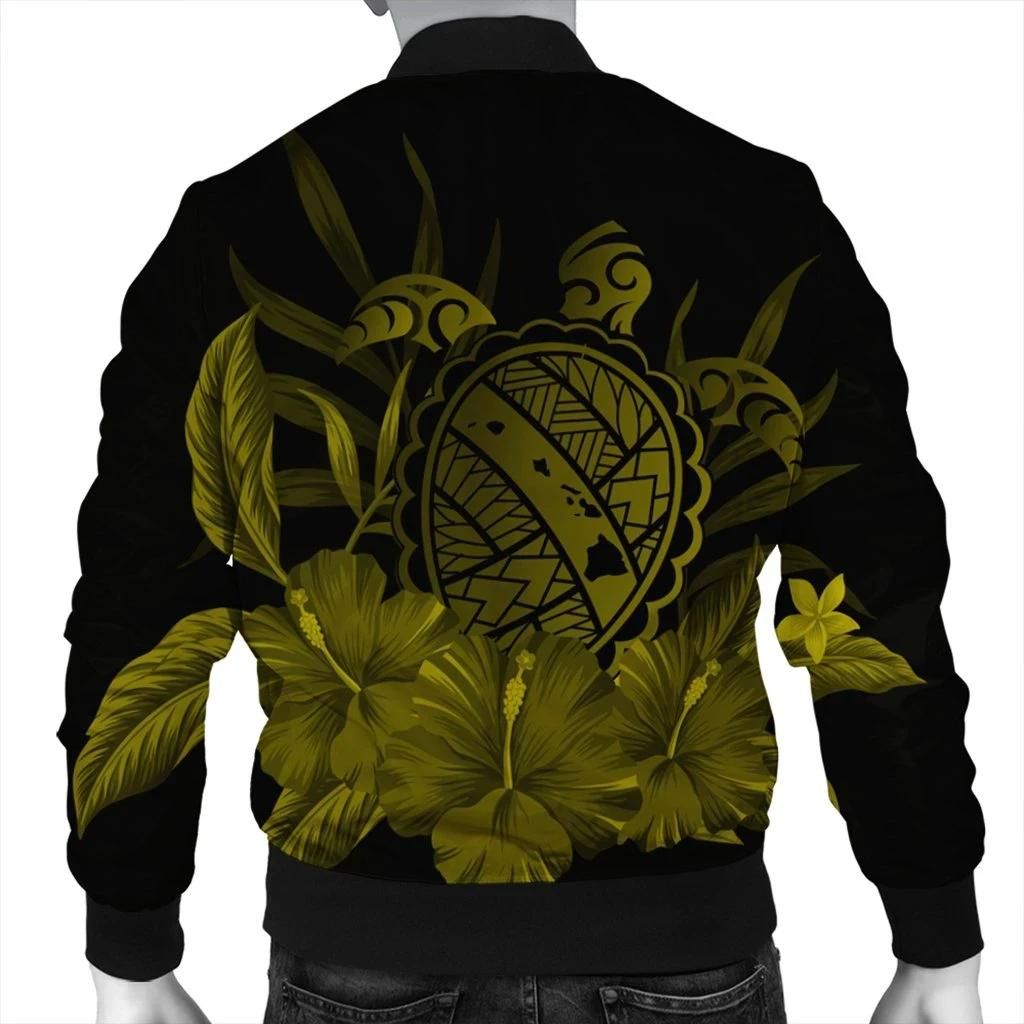 Hawaiian-Map-Turtle-Hibiscus-Polynesian-Bomber-Jacket-Yellow-AH-J4R-Bomber-Jacket-1