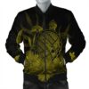 Hawaiian Map Turtle Hibiscus Polynesian Bomber Jacket - Yellow - AH - J4R Bomber Jacket