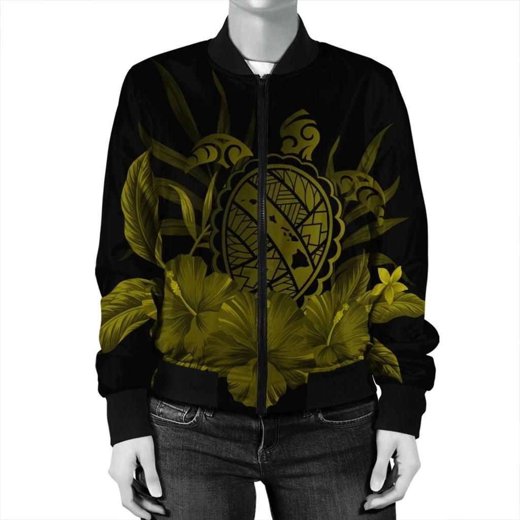 Hawaiian-Map-Turtle-Hibiscus-Polynesian-Bomber-Jacket-Yellow-AH-J4R-Bomber-Jacket-2