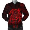 Hawaiian Map Turtle Kanaka Hibiscus Polynesian Bomber Jacket - Red - AH - J4R Bomber Jacket