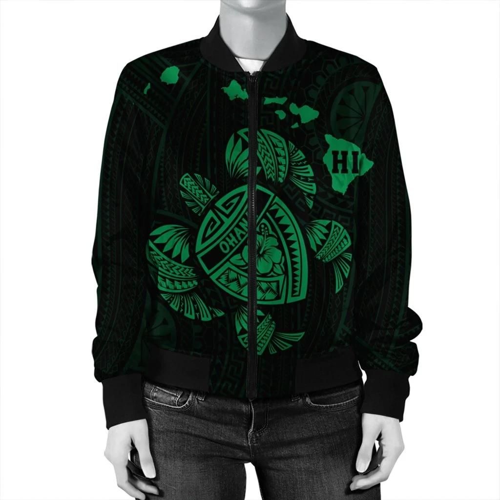 Hawaiian-Map-Turtle-Ohana-Hibicus-Polynesian-Bomber-Jacket-Green-AH-J6R-Bomber-Jacket-2