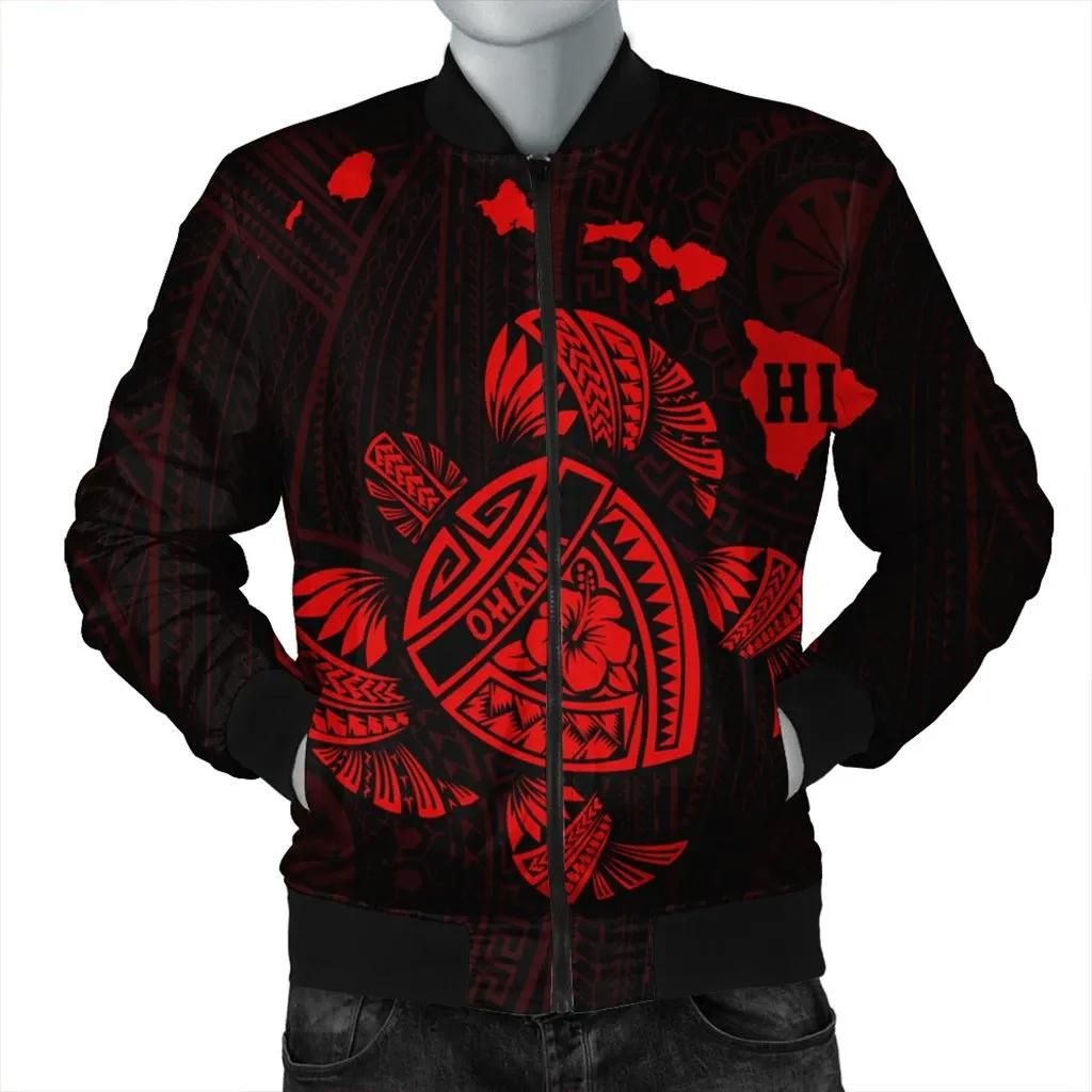Hawaiian Map Turtle Ohana Hibicus Polynesian Bomber Jacket - Red - AH - J6R Bomber Jacket Hawaiian Map Turtle Ohana Hibicus Polynesian Bomber Jacket - Red - AH - J6R Bomber Jacket