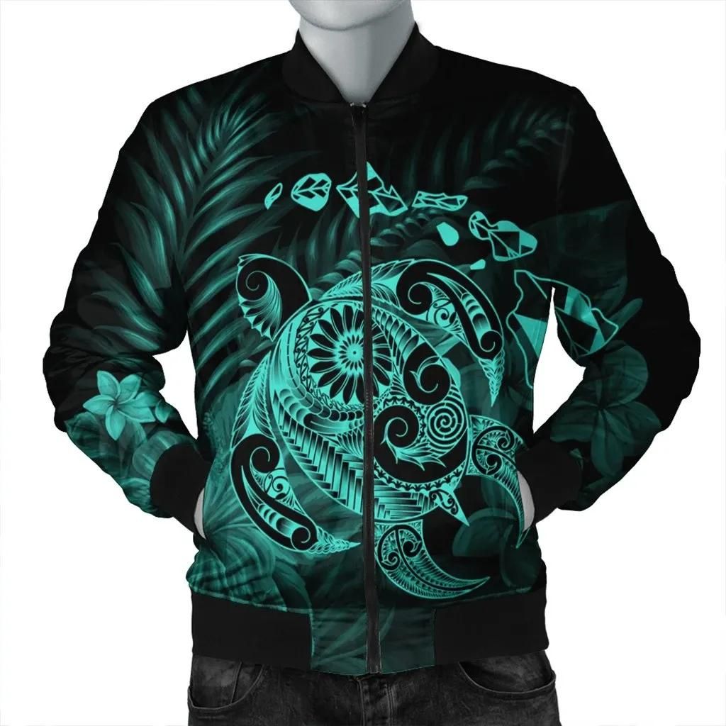 Hawaiian Map Turtle Tattoo Hibiscus Plumeria Polynesian Bomber Jacket - Turquoise - AH - J4R Bomber Jacket Hawaiian Map Turtle Tattoo Hibiscus Plumeria Polynesian Bomber Jacket - Turquoise - AH - J4R Bomber Jacket