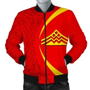 Hawaiian Mauna Kea Polynesian Men's Bomber Jacket - Circle Style - Black - AH - J9 Bomber Jacket