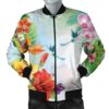 Hawaiian Orchids Strelitzia Hibiscus Plumeria Hummingbirds Polynesian Bomber Jacket - AH - JR Bomber Jacket