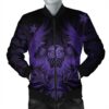 Hawaiian Owl Hibiscus Plumeria Polynesian Bomber Jacket - Purple - AH - J4R Bomber Jacket