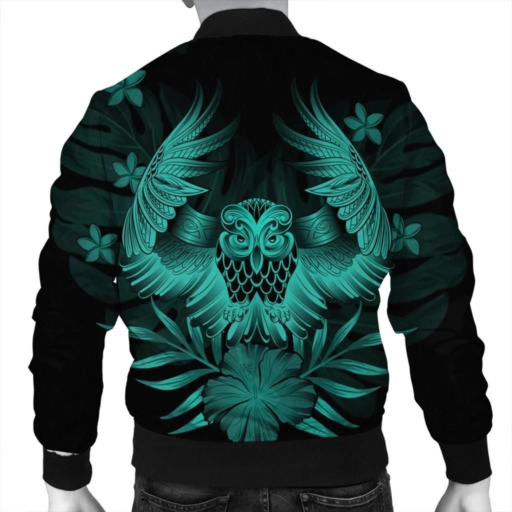 Hawaiian-Owl-Hibiscus-Plumeria-Polynesian-Bomber-Jacket-Turquoise-AH-J4R-Bomber-Jacket-1