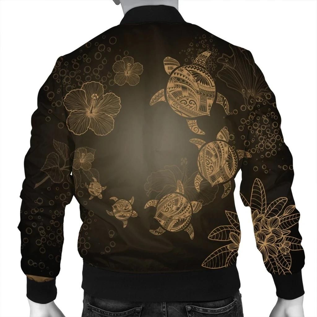 Hawaiian-Plumeria-Hibiscus-Turtle-Under-Sea-Polynesian-Bomber-Jacket-Gold-AH-J7R-1