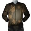 Hawaiian Plumeria Hibiscus Turtle Under Sea Polynesian Bomber Jacket Gold AH - J7R
