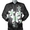 Hawaiian Plumeria Polynesian Bomber Jacket - Gray - AH - J4R Bomber Jacket