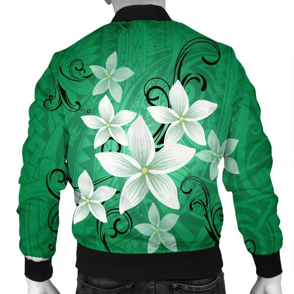 Hawaiian-Plumeria-Polynesian-Bomber-Jacket-Green-AH-J4R-Bomber-Jacket-1
