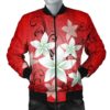 Hawaiian Plumeria Polynesian Bomber Jacket - Red - AH - J4R Bomber Jacket