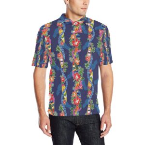 Hawaiian Themed Pattern Print Design H04 Men Polo Shirt