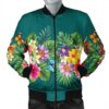 Hawaiian Tropical Strelitzia Plumeria Orchids Hibiscus Polynesian Bomber Jacket - AH - JR Bomber Jacket