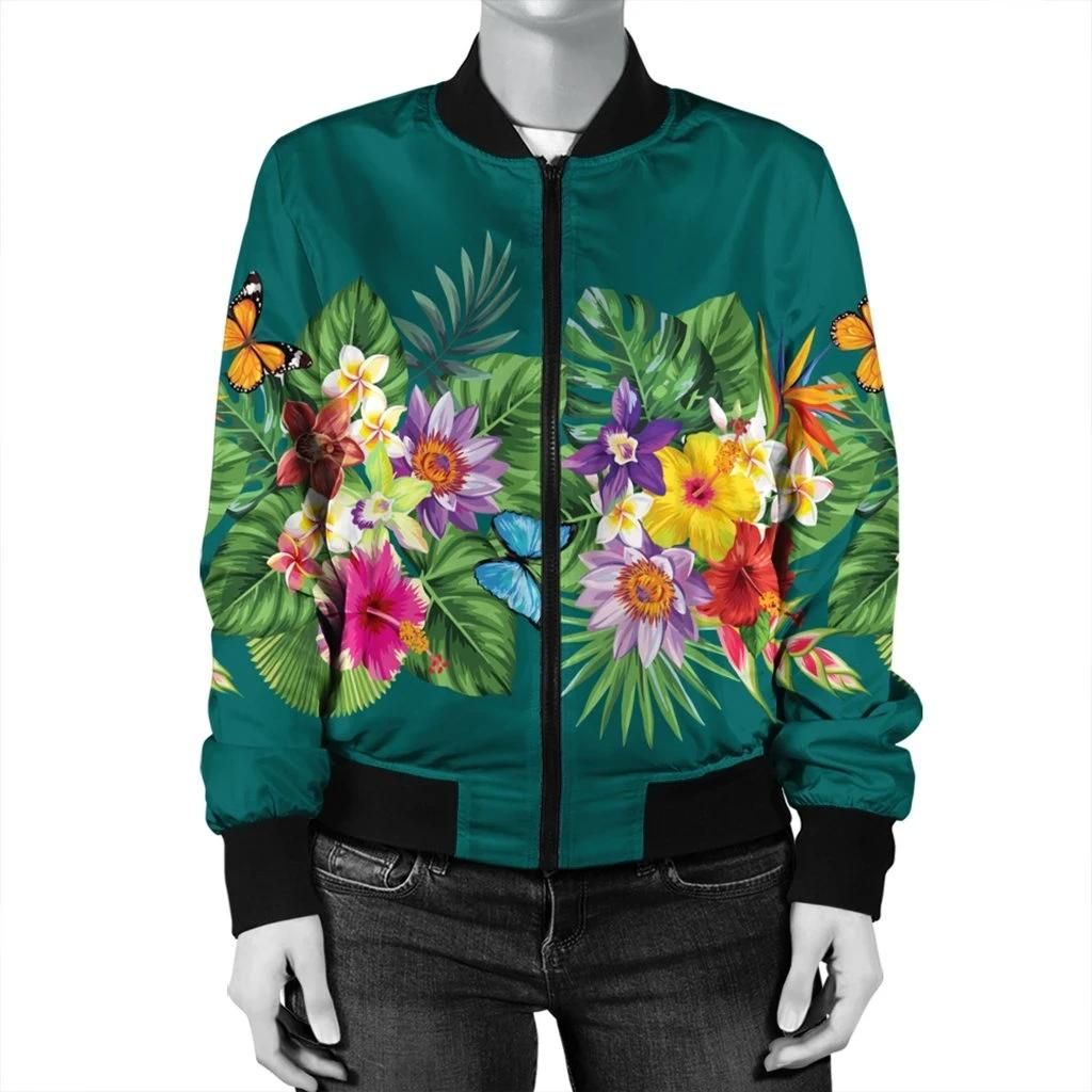 Hawaiian-Tropical-Strelitzia-Plumeria-Orchids-Hibiscus-Polynesian-Bomber-Jacket-AH-JR-Bomber-Jacket-2