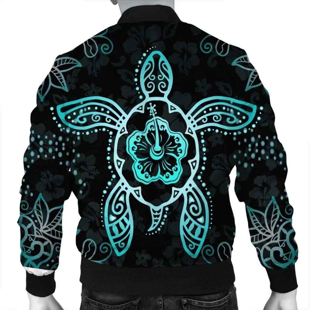 Hawaiian-Turtle-And-Hibiscus-Polynesian-Bomber-Jacket-Turquoise-AH-JR-Bomber-Jacket-1
