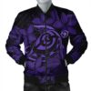 Hawaiian Turtle Hibiscus Plumeria Kanaka Polynesian Bomber Jacket Purple - Soft Style - AH - J4R Bomber Jacket