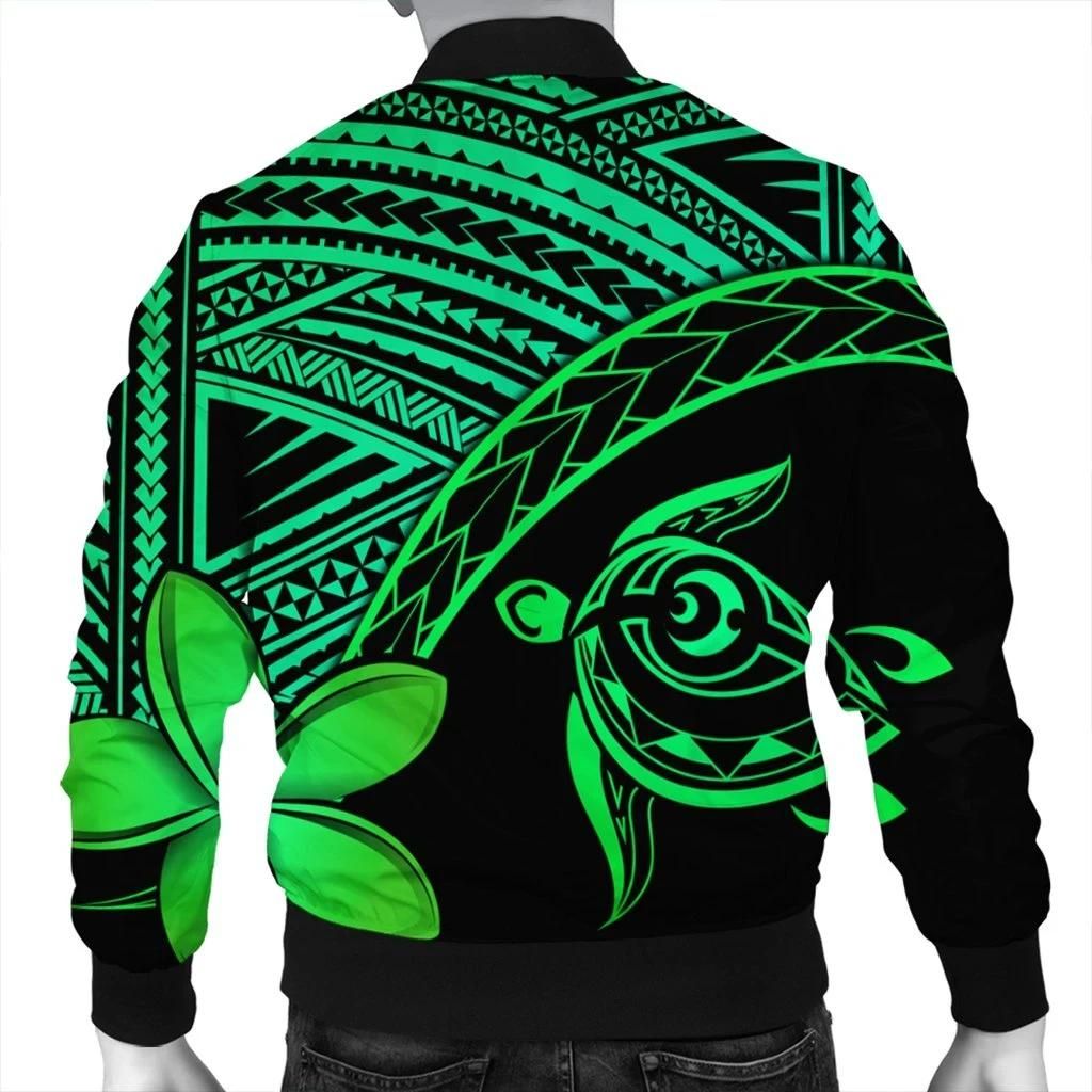 Hawaiian-Turtle-Plumeria-Kakau-Polynesian-Quilt-Bomber-Jacket-Neo-Green-AH-J0R-Bomber-Jacket-1