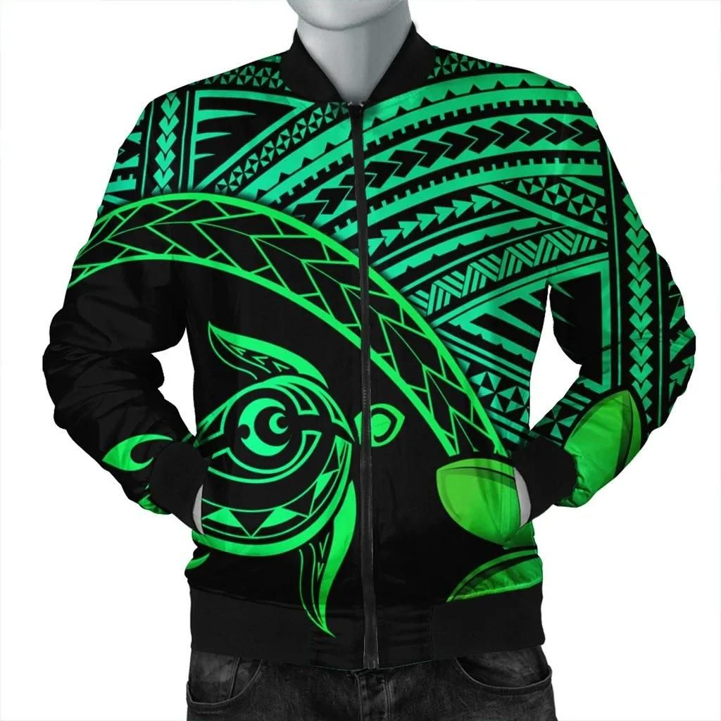 Hawaiian Turtle Plumeria Kakau Polynesian Quilt Bomber Jacket Neo Green AH - J0R Bomber Jacket Hawaiian Turtle Plumeria Kakau Polynesian Quilt Bomber Jacket Neo Green AH - J0R Bomber Jacket