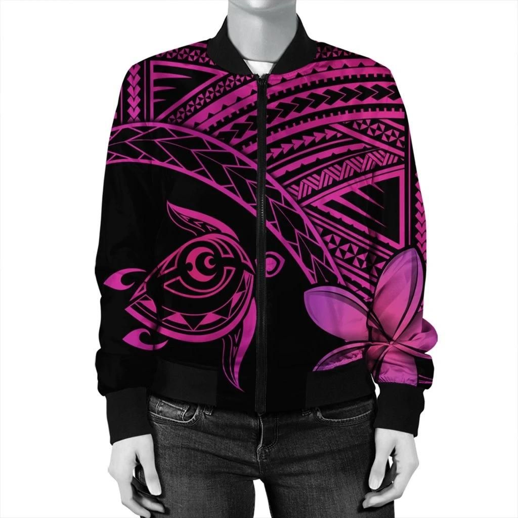 Hawaiian-Turtle-Plumeria-Kakau-Polynesian-Quilt-Bomber-Jacket-Neo-Pink-AH-J0R-Bomber-Jacket-2