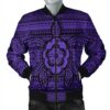 Hawaiian Turtle Polynesian Tribal Bomber Jacket Purple AH - J7R Bomber Jacket
