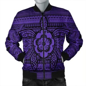 Hawaiian Turtle Polynesian Tribal Bomber Jacket Purple AH - J7R Bomber Jacket