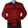 Hawaiian Turtle Polynesian Tribal Bomber Jacket Red AH - J7R Bomber Jacket