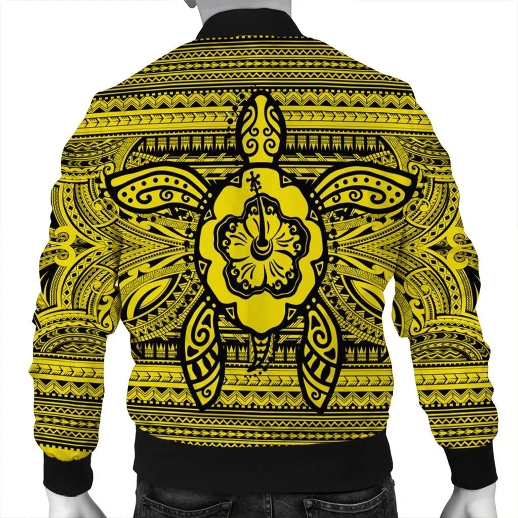 Hawaiian-Turtle-Polynesian-Tribal-Bomber-Jacket-Yellow-AH-J7R-1