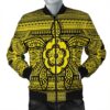 Hawaiian Turtle Polynesian Tribal Bomber Jacket Yellow AH - J7R