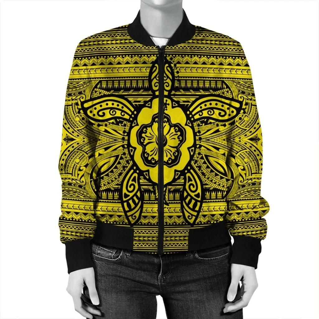 Hawaiian-Turtle-Polynesian-Tribal-Bomber-Jacket-Yellow-AH-J7R-2