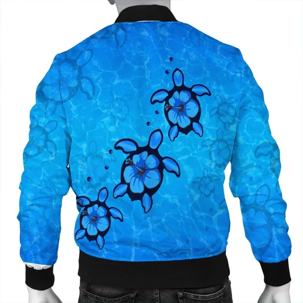 Hawaiian-Turtle-Swim-In-The-OCean-With-Hibiscus-Polynesian-Bomber-Jacket-AH-JR-Bomber-Jacket-1