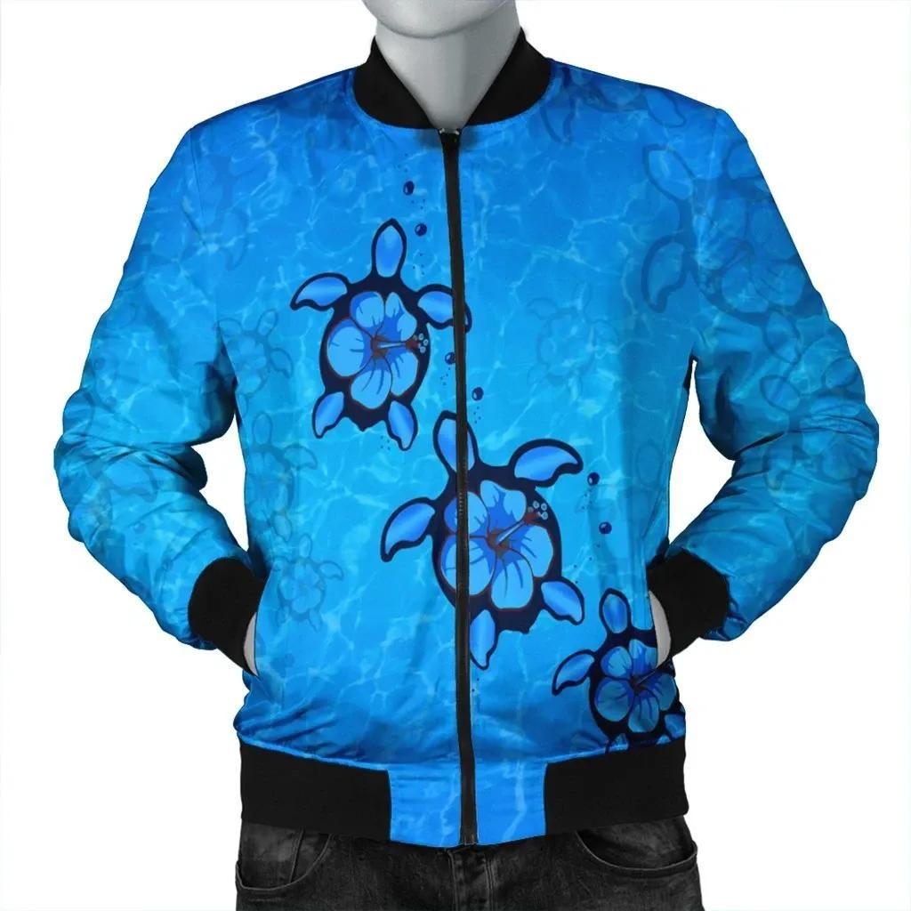 Hawaiian Turtle Swim In The OCean With Hibiscus Polynesian Bomber Jacket - AH - JR Bomber Jacket Hawaiian Turtle Swim In The OCean With Hibiscus Polynesian Bomber Jacket - AH - JR Bomber Jacket
