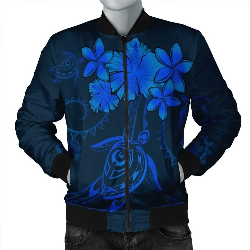 Hawaiian Turtles Hibiscus Plumeria Polynesian Bomber Jacket - Blue - AH - J4R Bomber Jacket Hawaiian Turtles Hibiscus Plumeria Polynesian Bomber Jacket - Blue - AH - J4R Bomber Jacket